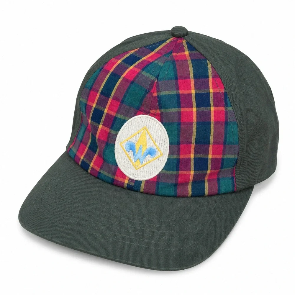 Boy Scouts of America Webelos Uniform Cap Kids SM/MD Olive Green Plaid